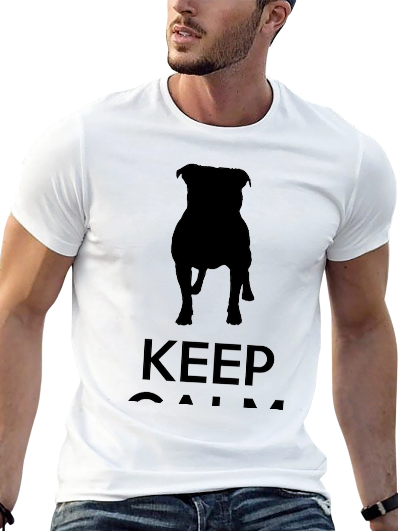 Keep Calm Dog Silhouette T-Shirt