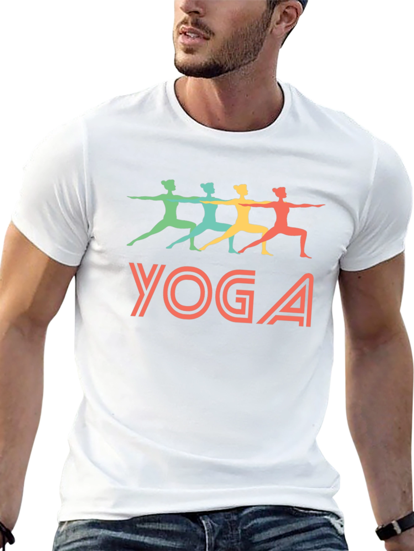 Yoga Poses Graphic Tee - Mens Black T-Shirt