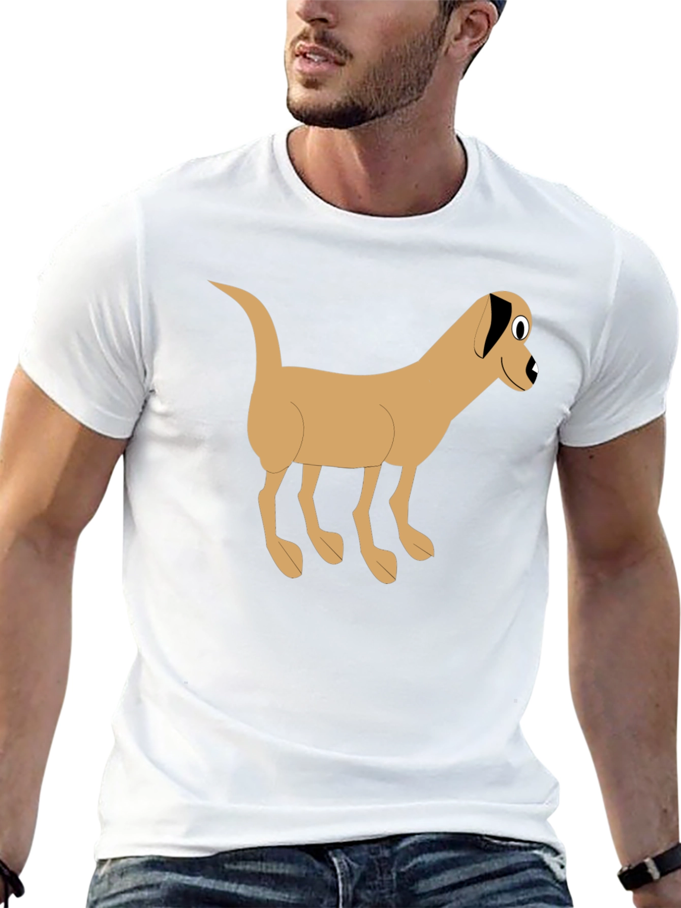 Cartoon Dog Graphic Black T-Shirt