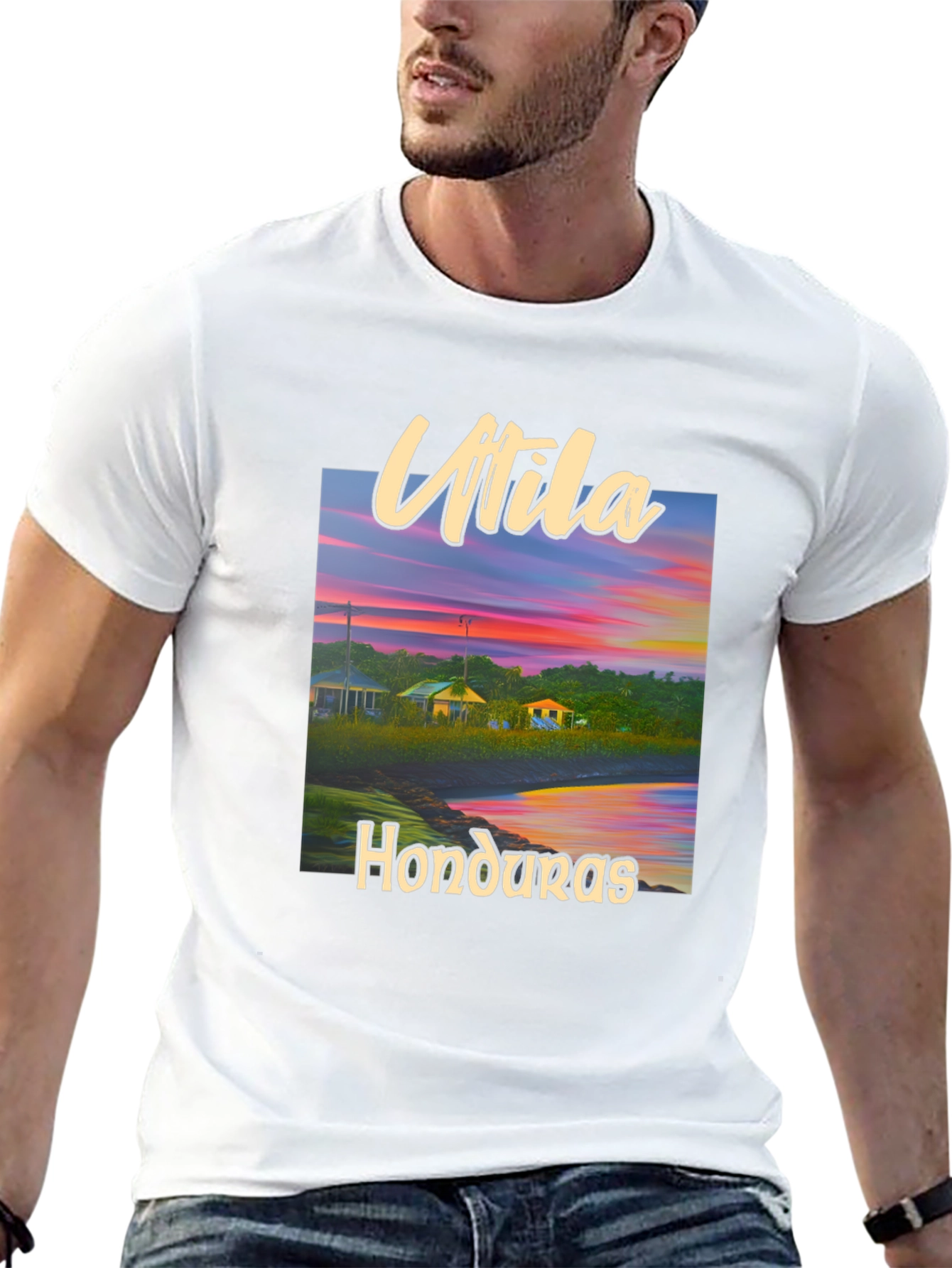 Utila Honduras T-Shirt - Coastal Sunset Tee