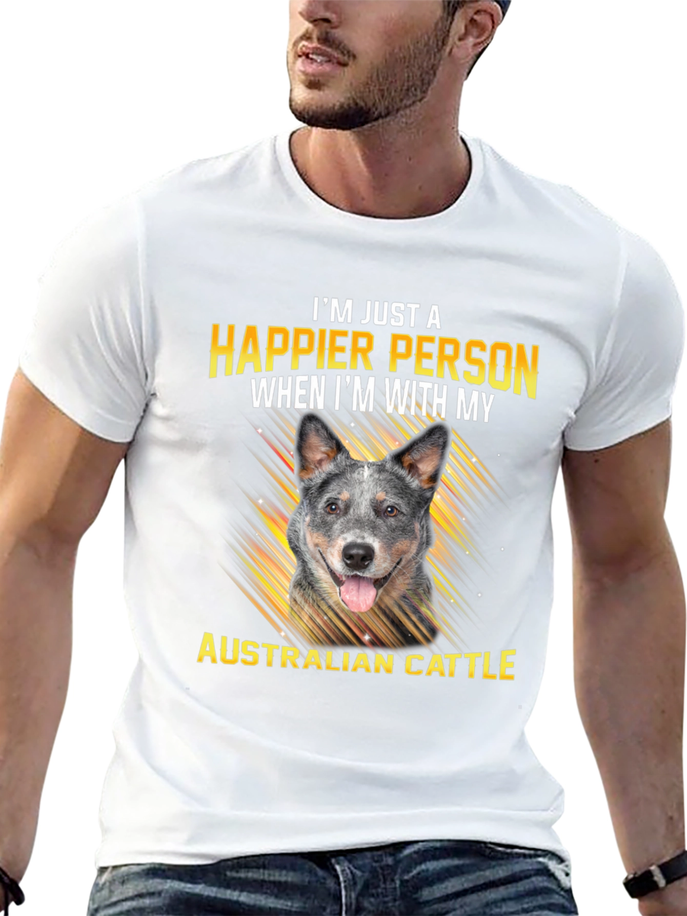 Happier With Australian Cattle Dog T-Shirt