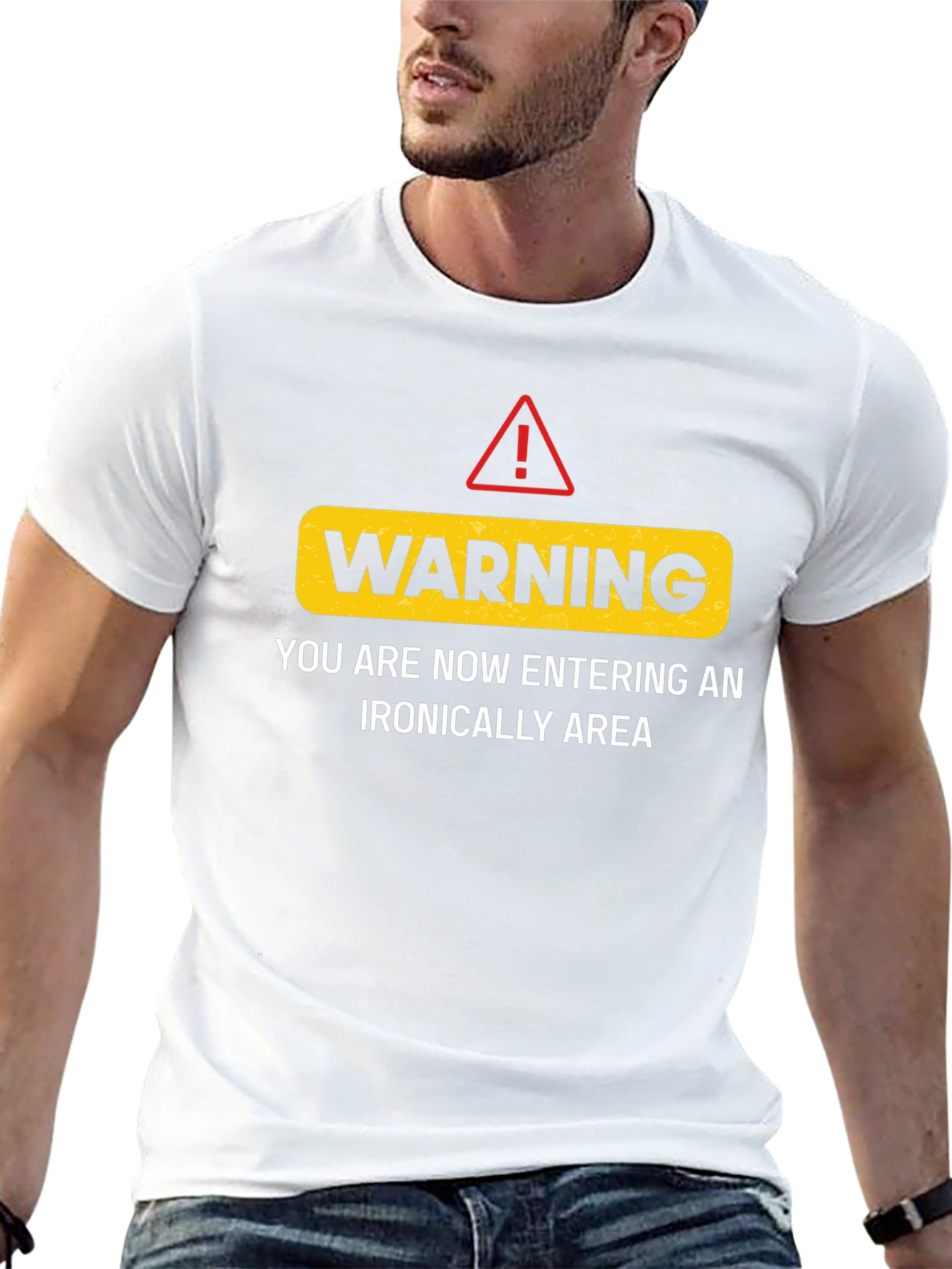 Warning Ironic Area Black Humor Graphic Tee