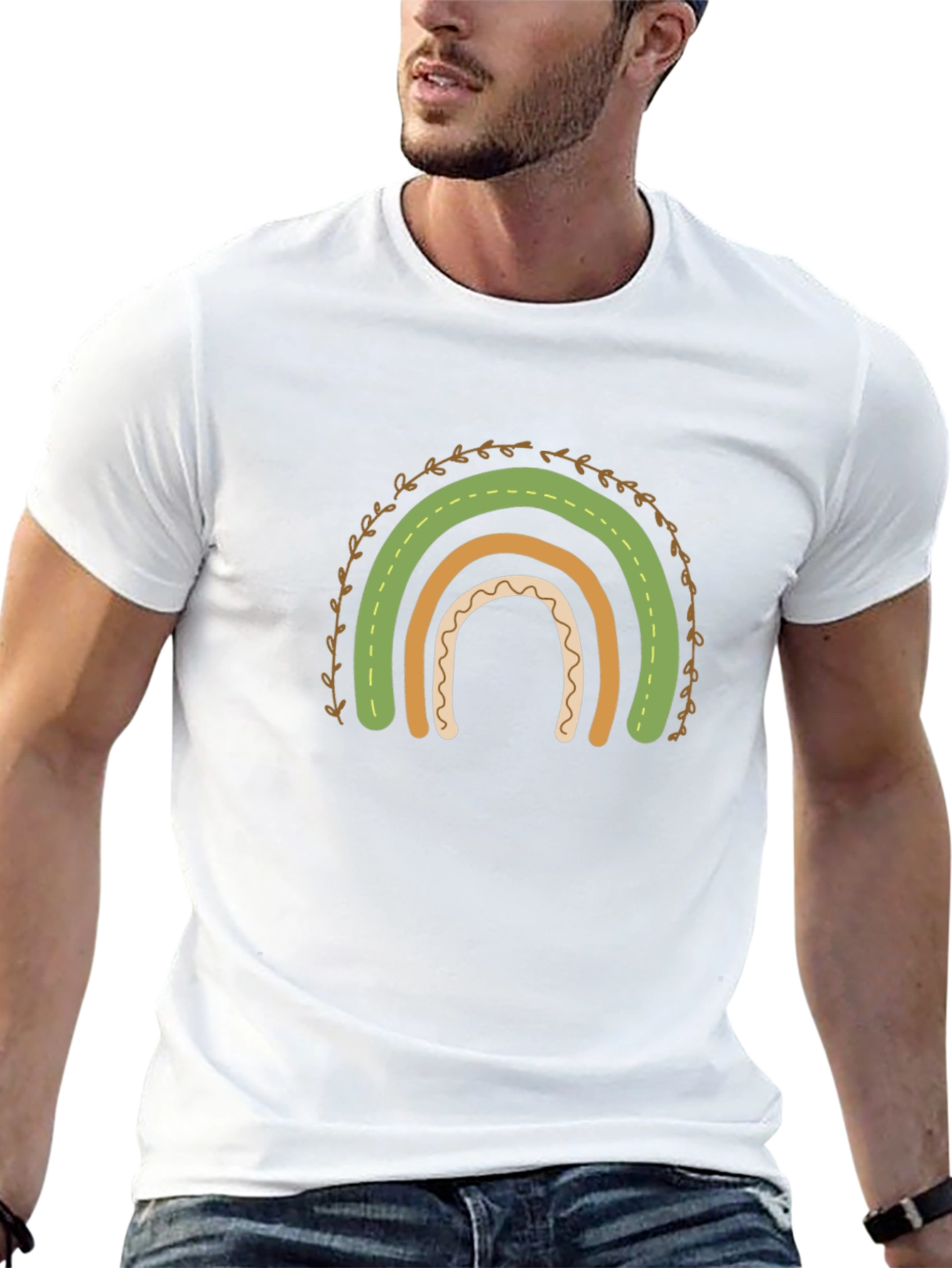 St. Patricks Day Rainbow Graphic Tee - Black