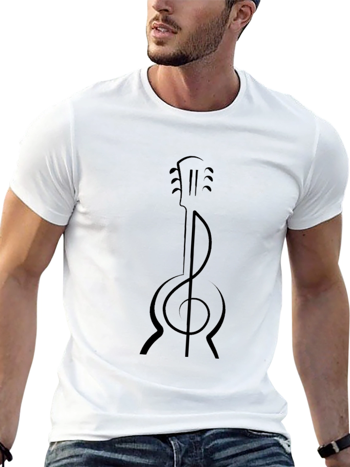Guitar Clef Graphic Tee - Music Lover Shirt