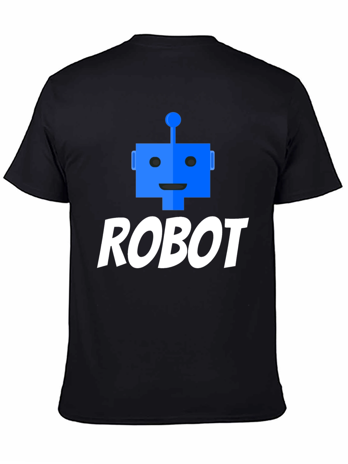 Robot Graphic Tee - Black Cotton T-Shirt
