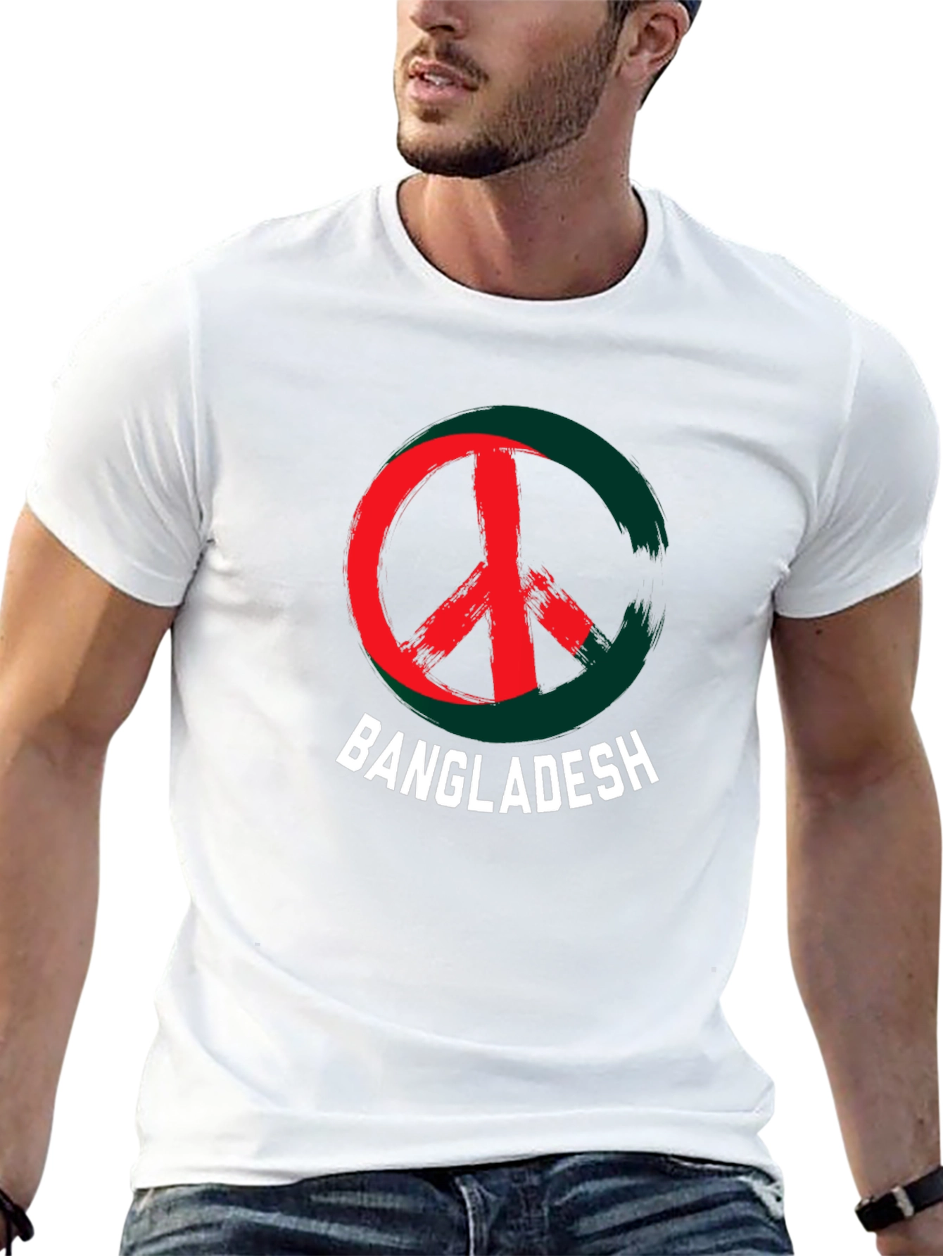 Bangladesh Peace Sign Graphic Tee - Mens Black T-Shirt