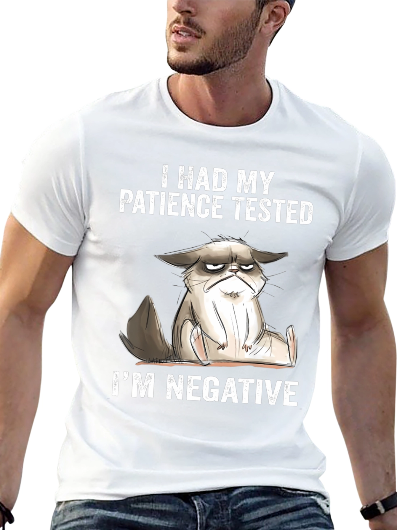 Grumpy Cat Patience Tested Funny Graphic T-Shirt