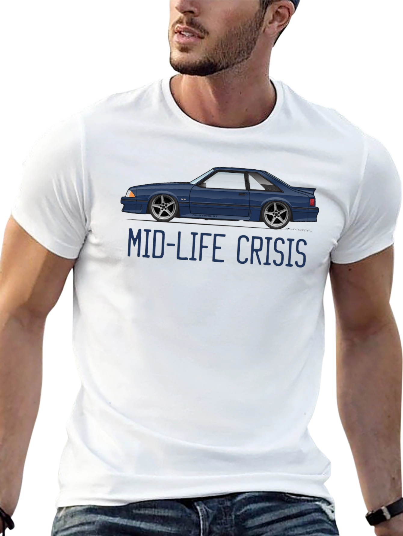 Mid-Life Crisis Car Graphic T-Shirt