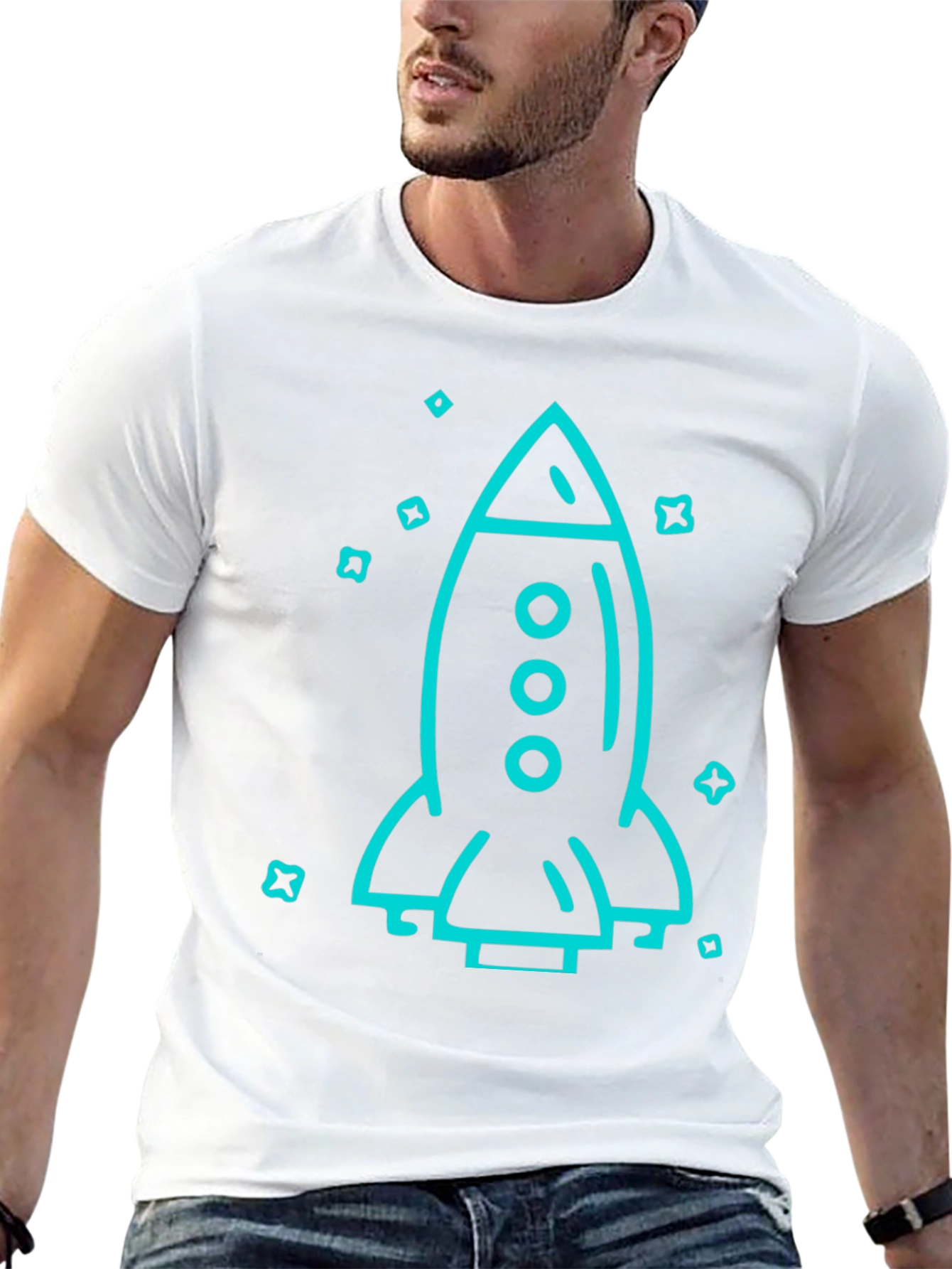 Rocket Graphic Black T-Shirt