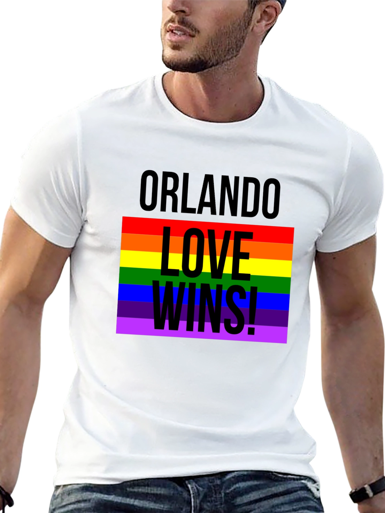Orlando Love Wins! Black Graphic T-Shirt