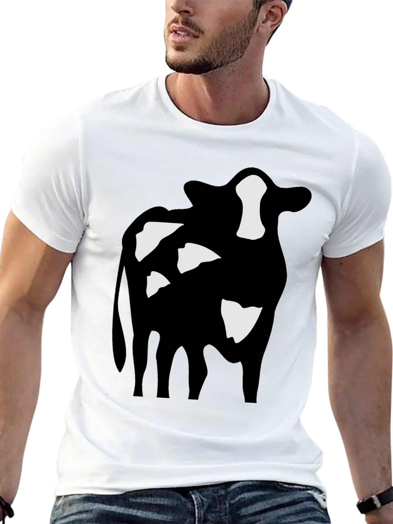 Cow Print Black T-Shirt