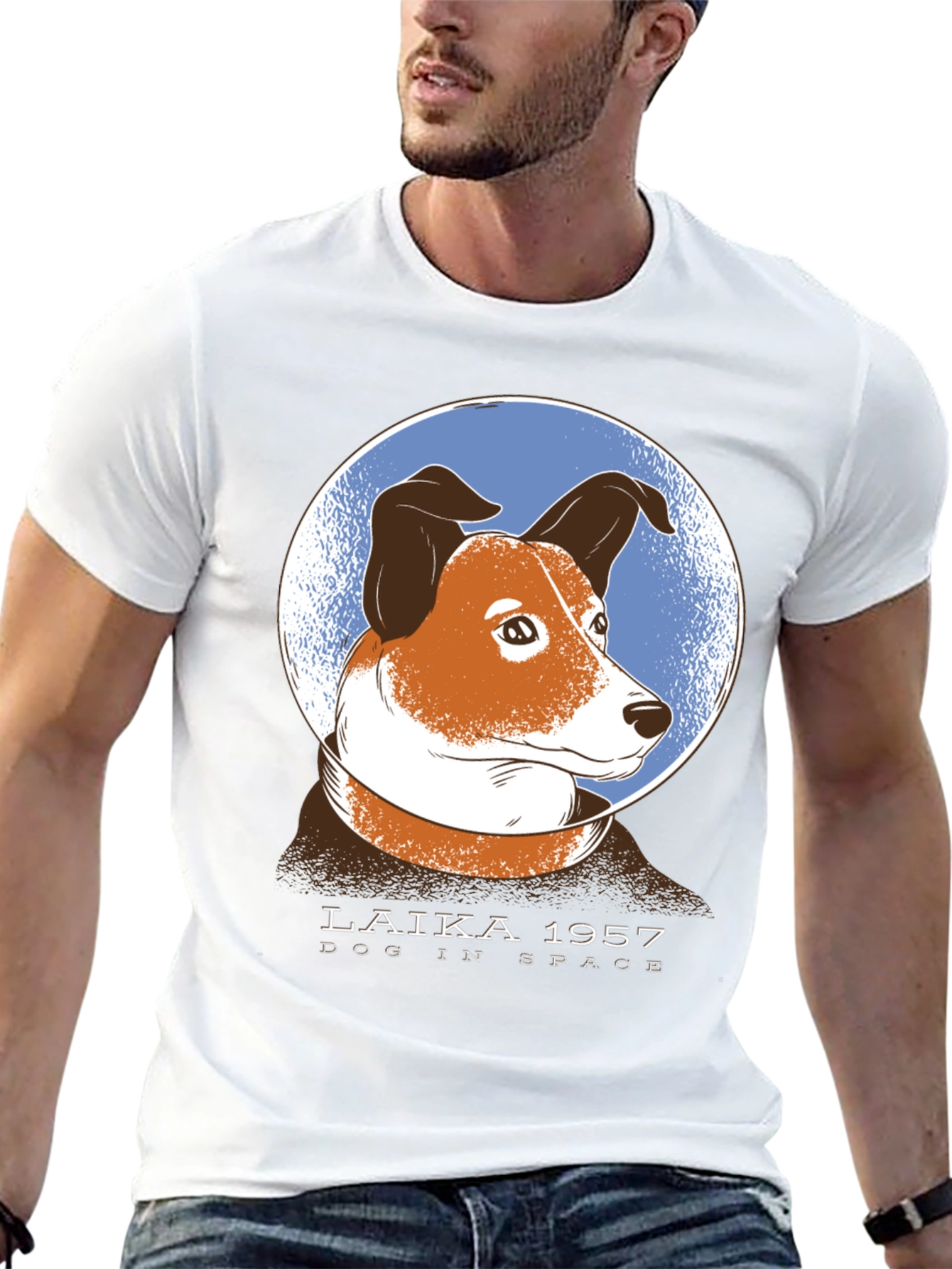 Laika Dog in Space Graphic T-Shirt