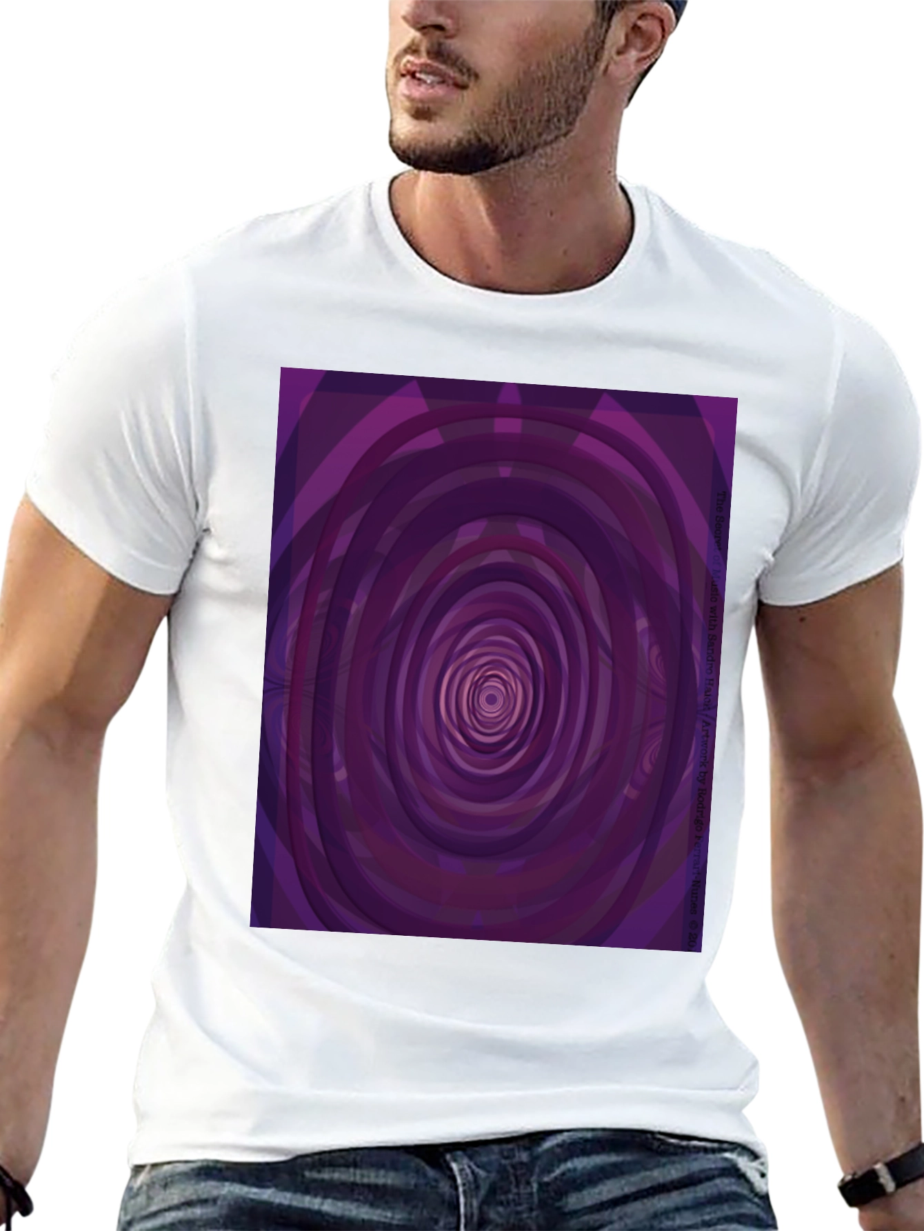 Hypnotic Purple Swirl T-Shirt - Modern Abstract Design