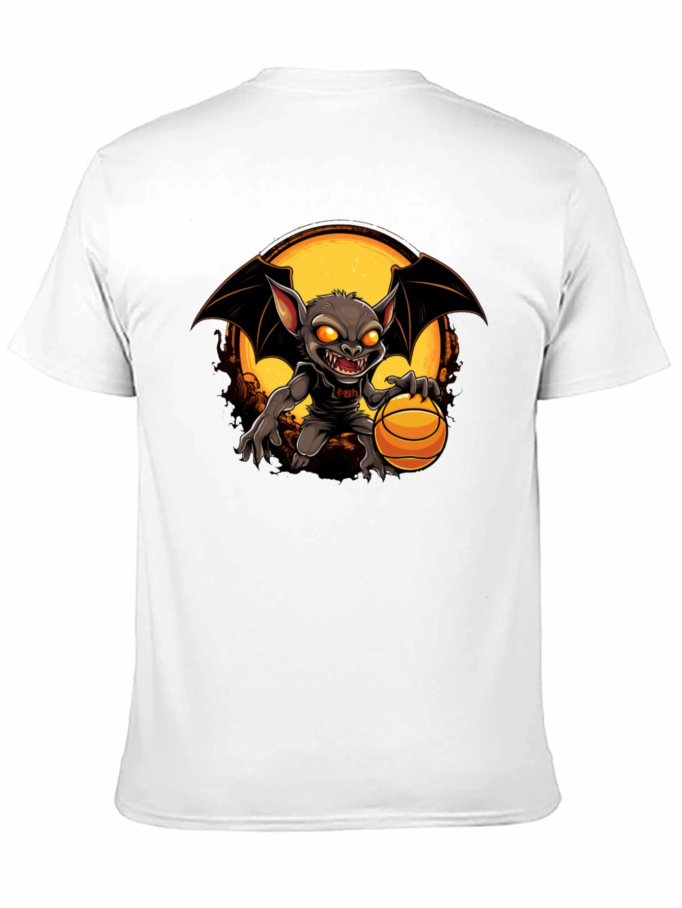 Bat Basketball Graphic T-Shirt - Halloween Tee