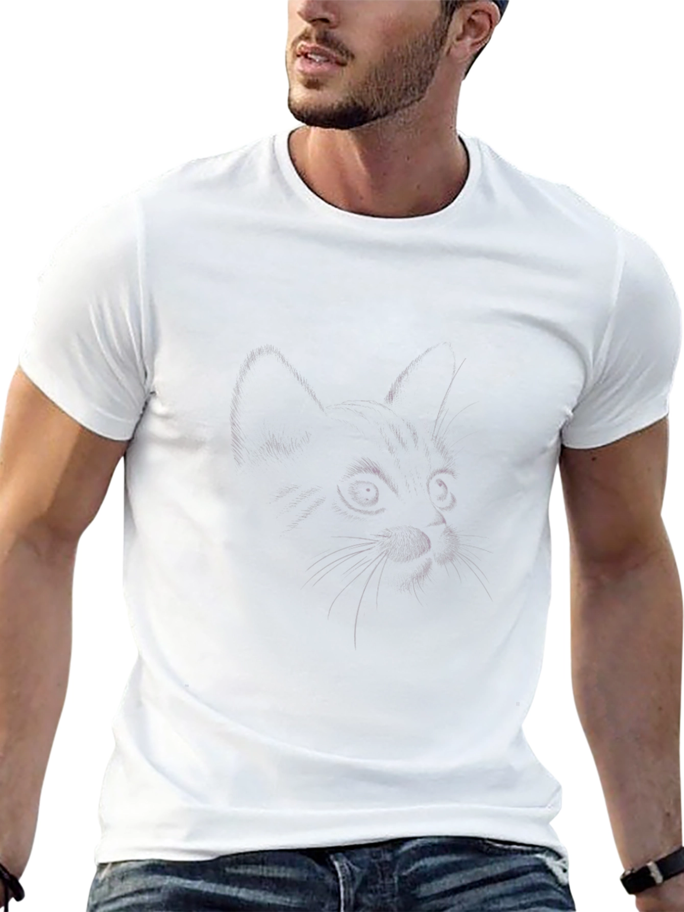 Black Cat Sketch T-Shirt