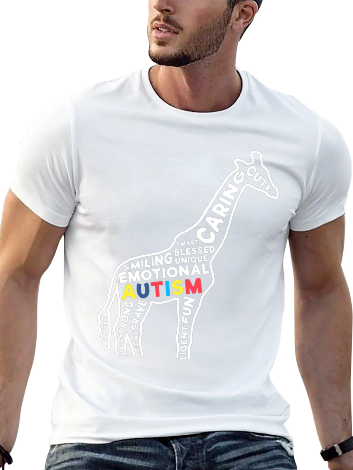 Autism Awareness Giraffe Graphic Tee