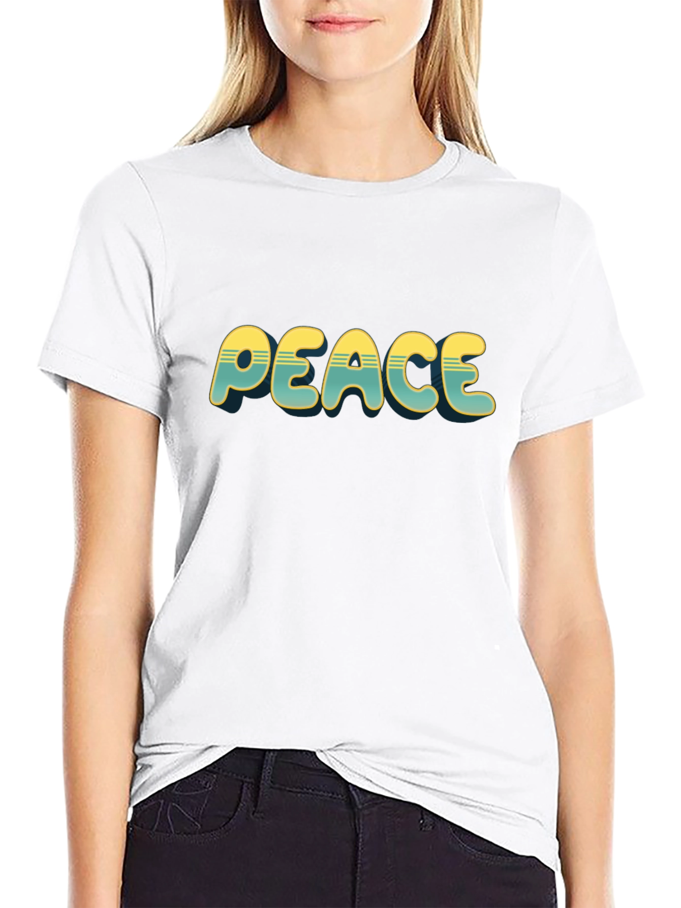 Peace Graphic Black T-Shirt - Retro Style