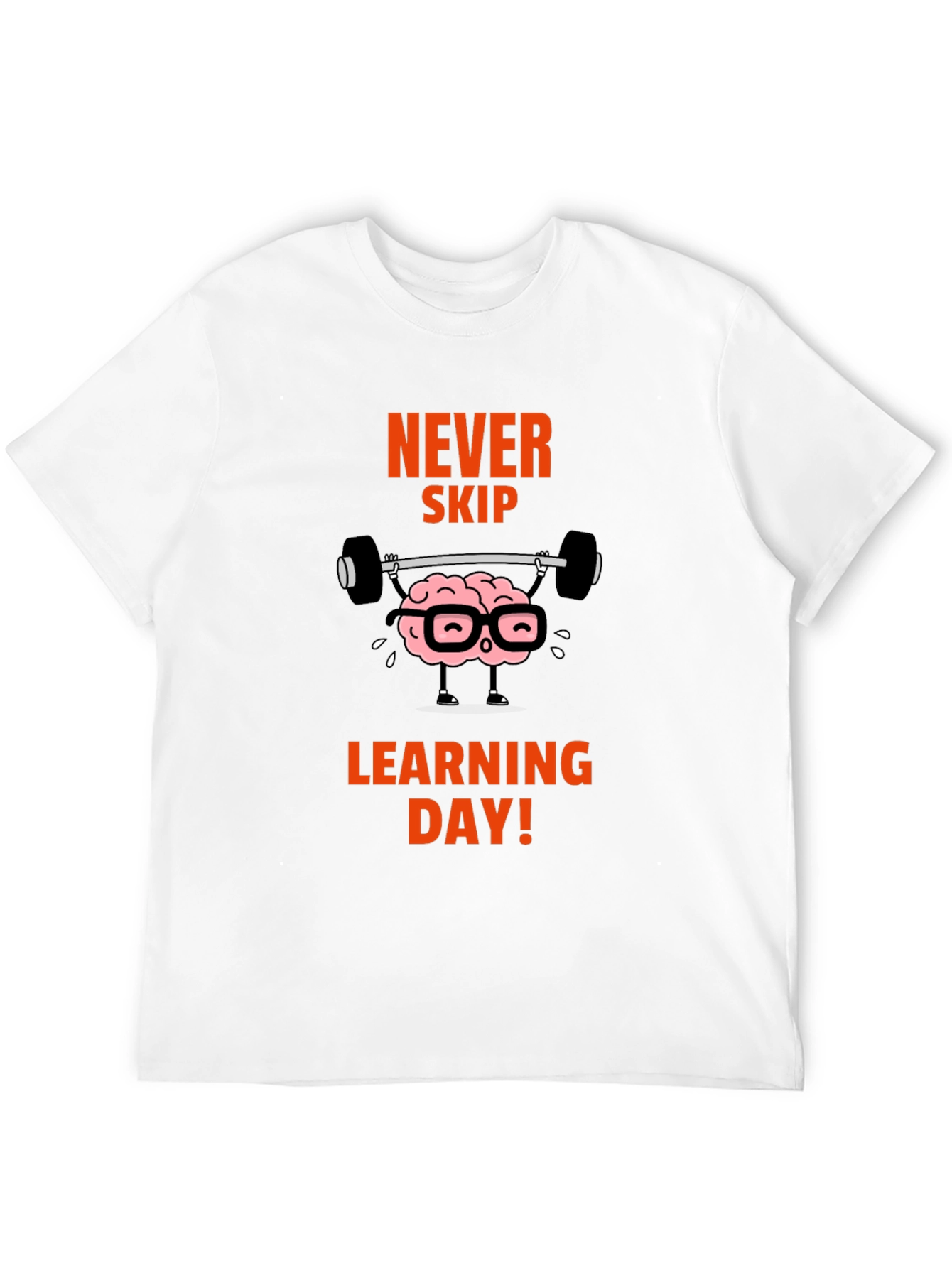 Never Skip Learning Day Black Graphic T-Shirt