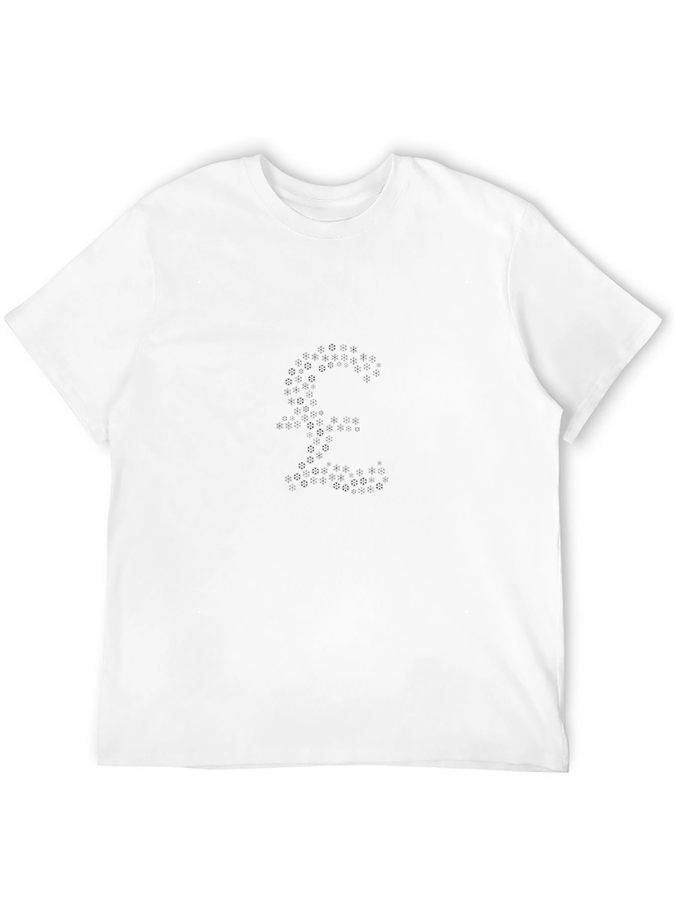 Mens Black T-Shirt with Abstract Pound Symbol Design