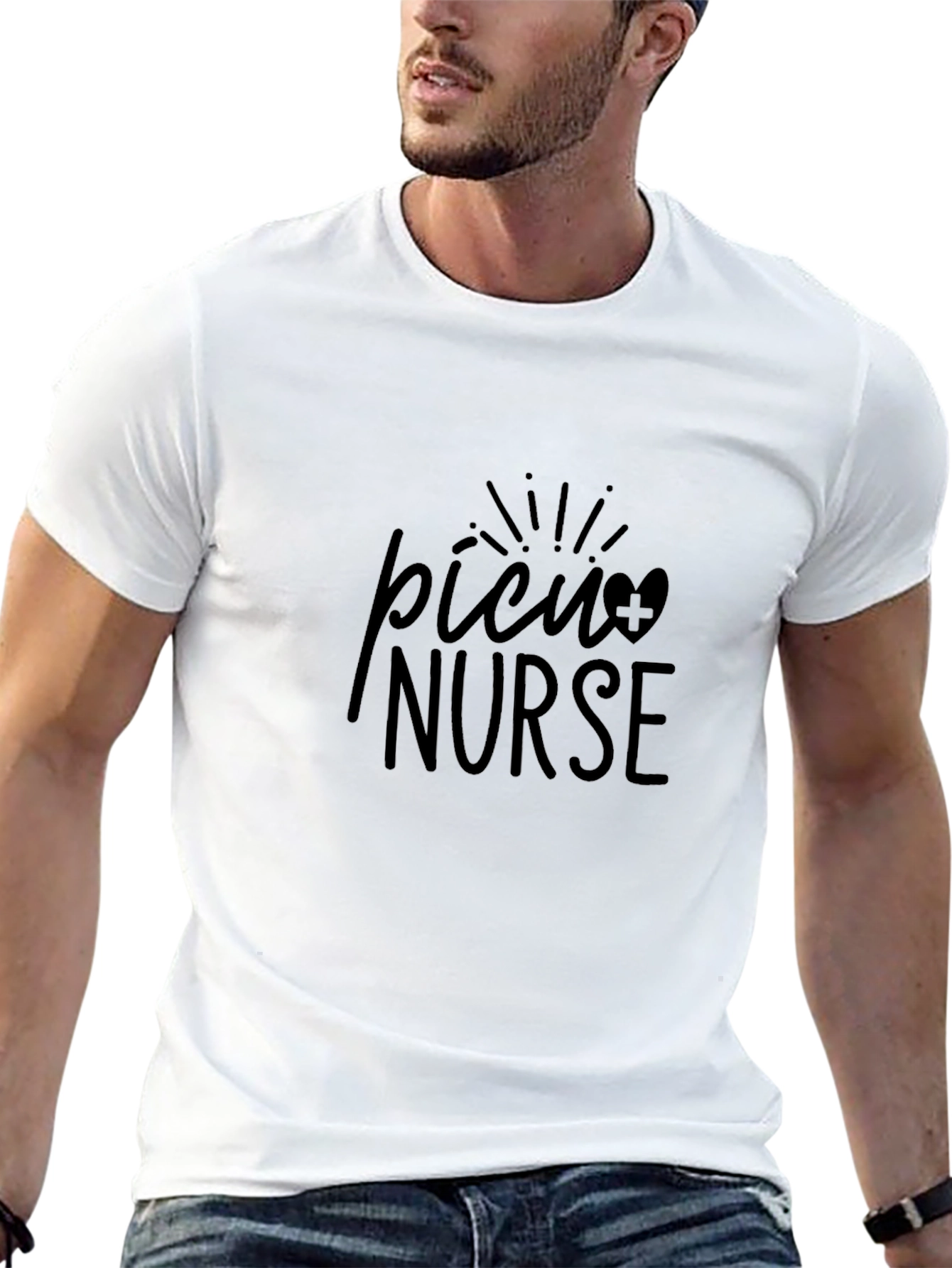 PICU Nurse Black T-Shirt - Medical Apparel