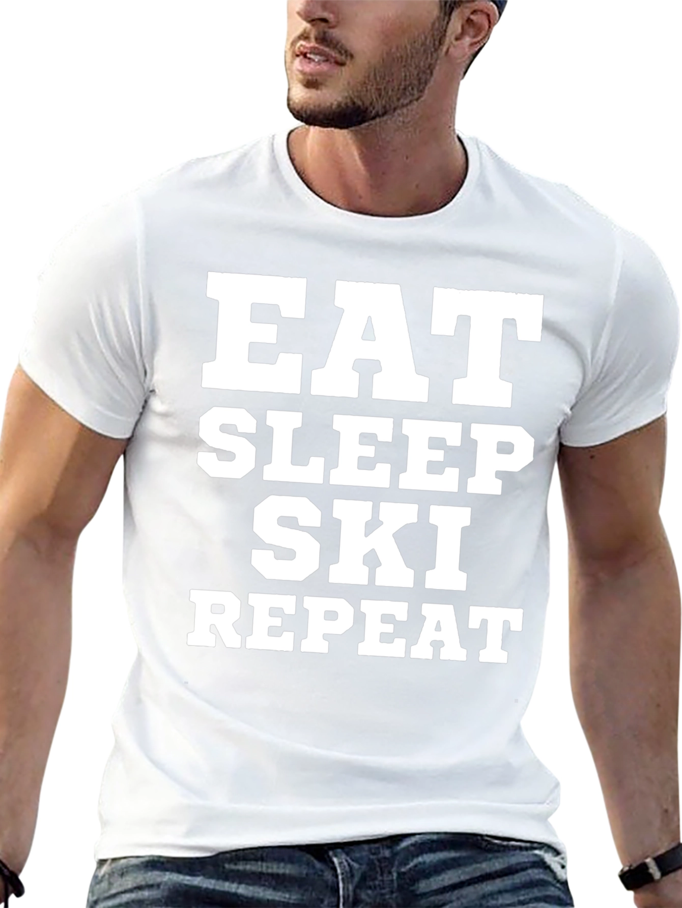 Eat Sleep Ski Repeat Graphic Tee
