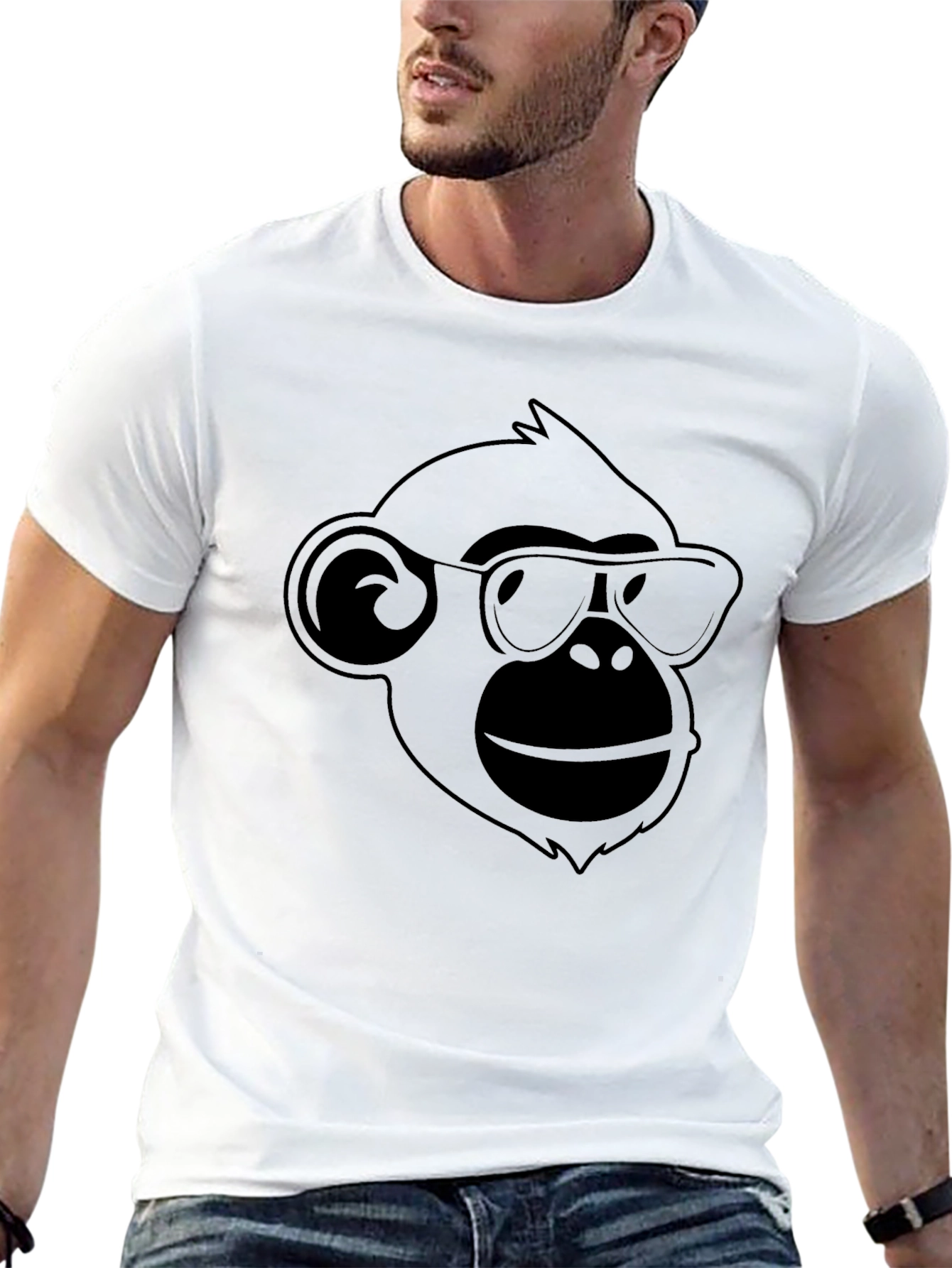 Cool Ape Graphic Tee - Black Cotton T-Shirt