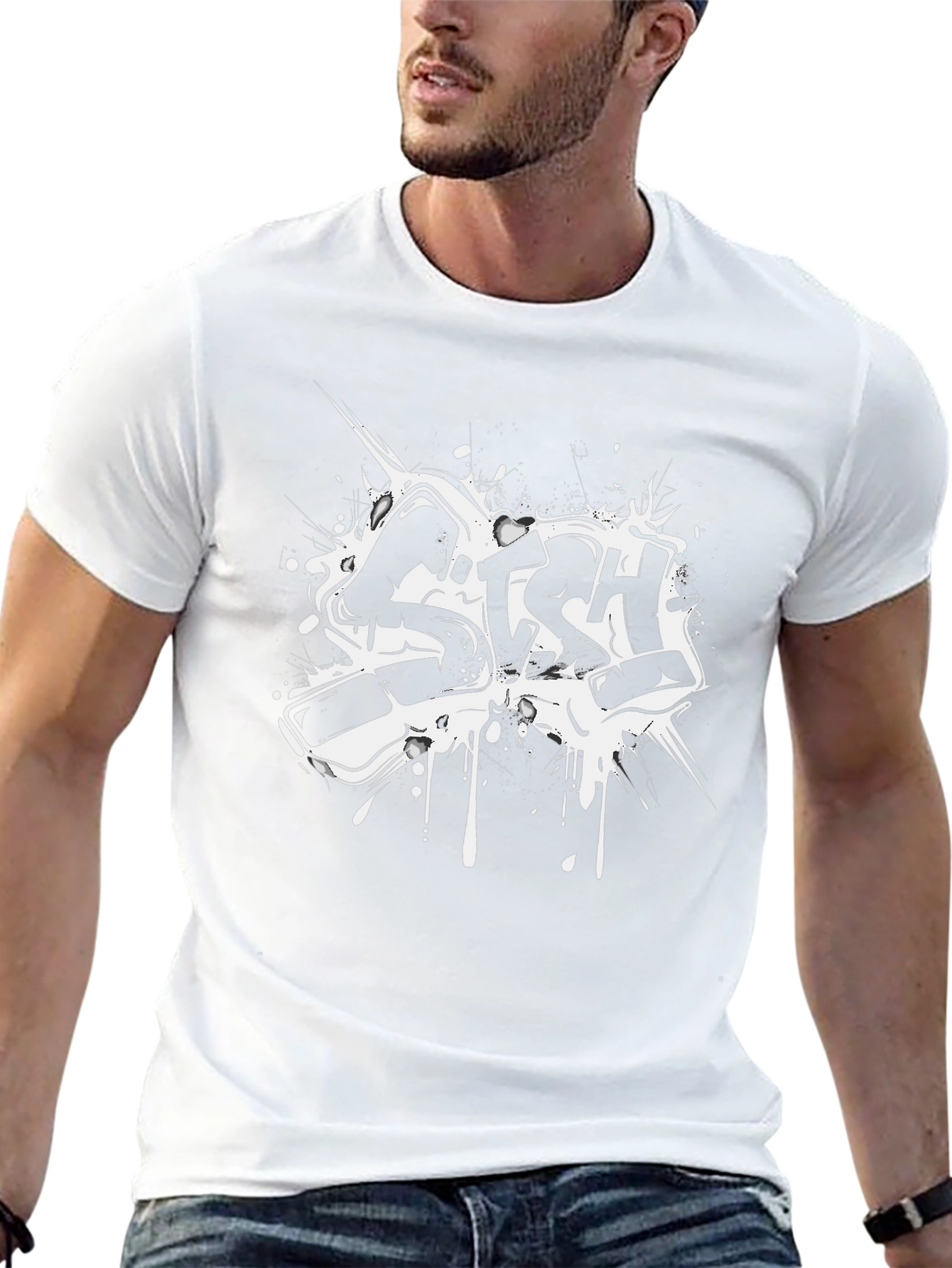 Cool Black T-Shirt with Graffiti Design