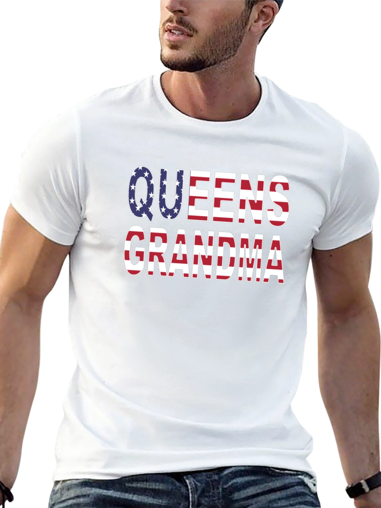Queens Grandma USA Flag Patriotic Graphic T-Shirt