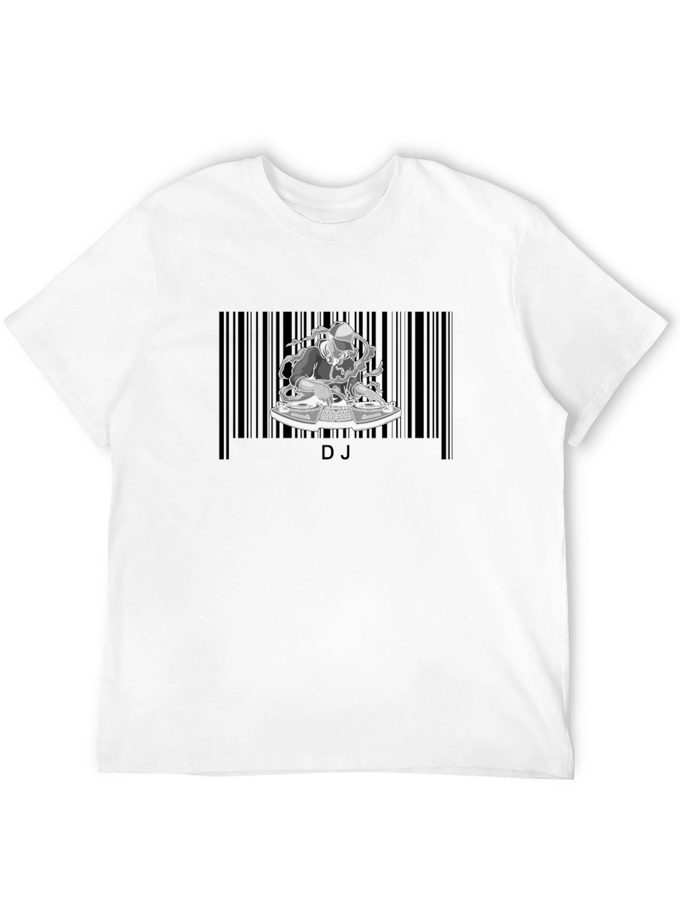 DJ Barcode Graphic Tee - Cool Music Lover T-Shirt