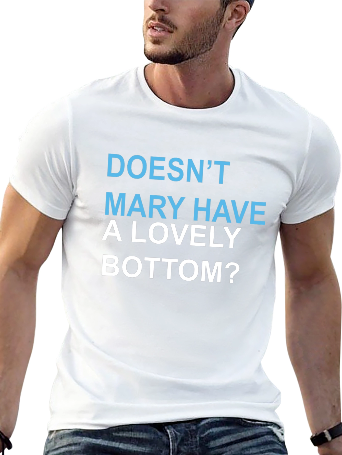 Funny Mary Graphic Tee - Soft Cotton Blend Mens