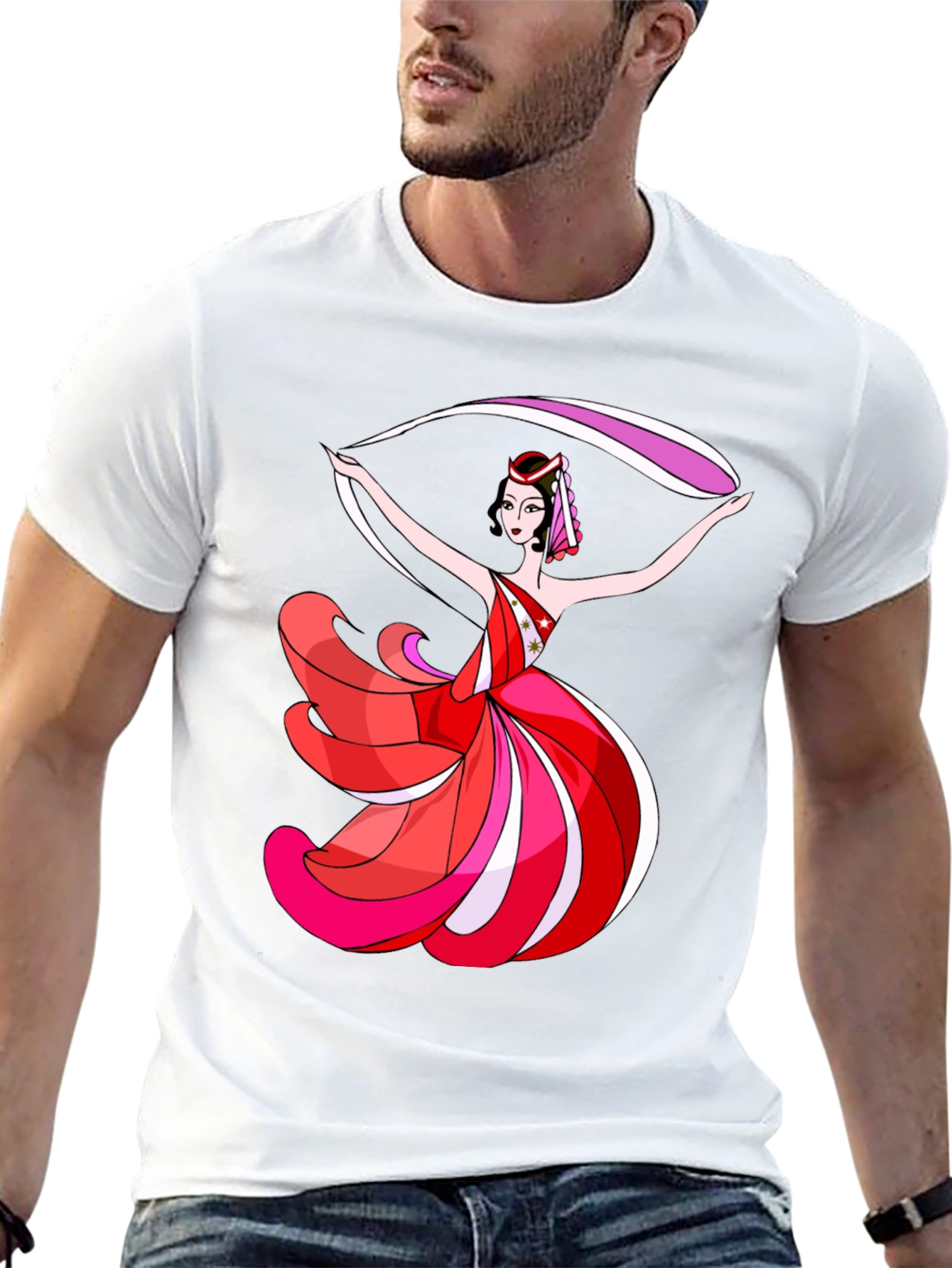 Dancing Woman Graphic Black T-Shirt