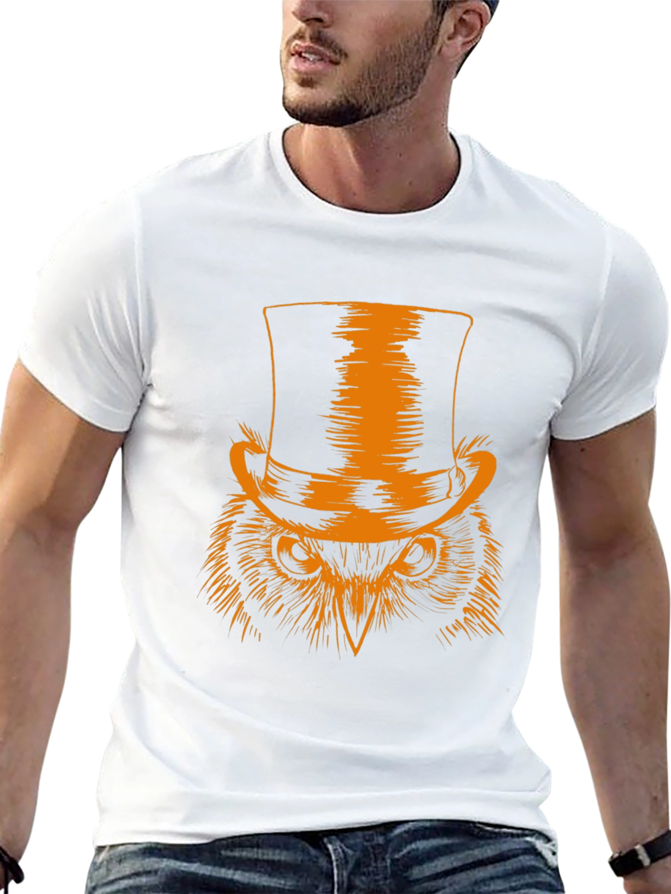 Owl Top Hat Graphic Tee - Mens Black T-Shirt