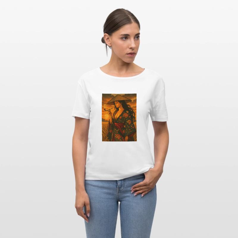 Asian Woman with Pipe and Sword