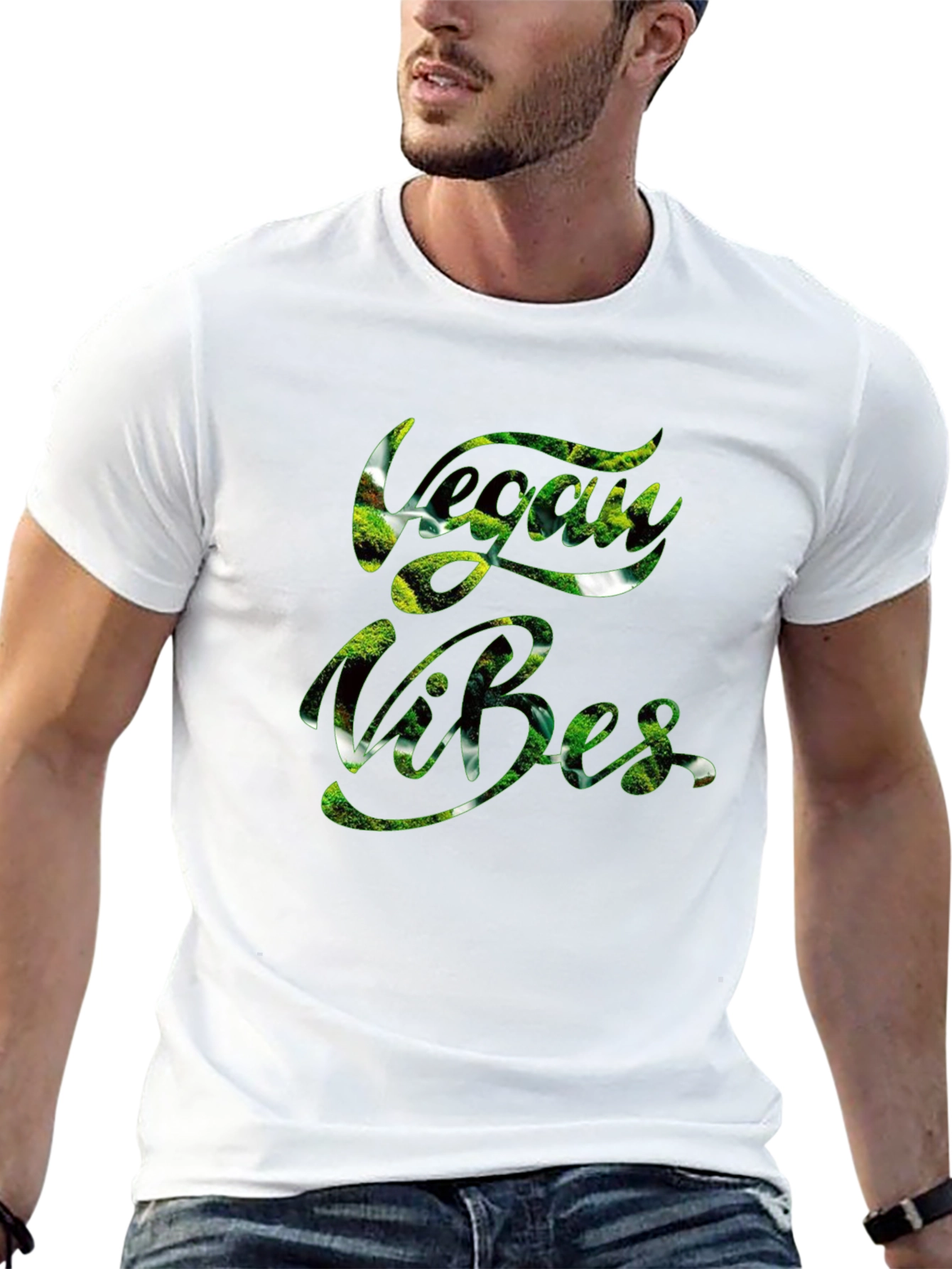 Vegan Vibes Graphic T-Shirt - Trendy Black Tee