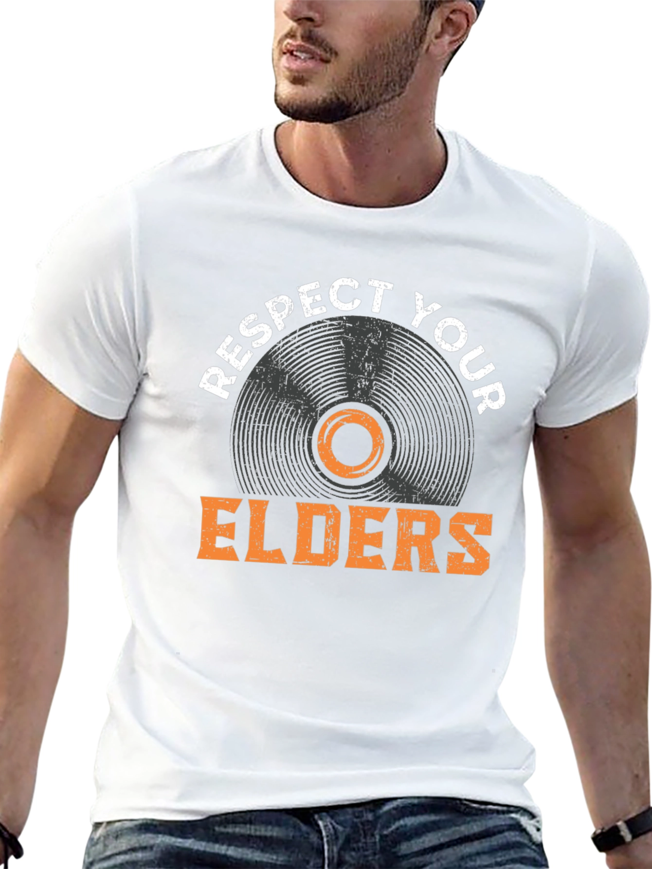 Respect Your Elders Vinyl Record T-Shirt