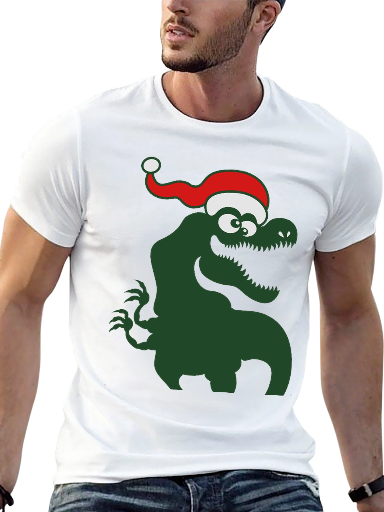 Festive Dinosaur T-Shirt - Holiday Apparel