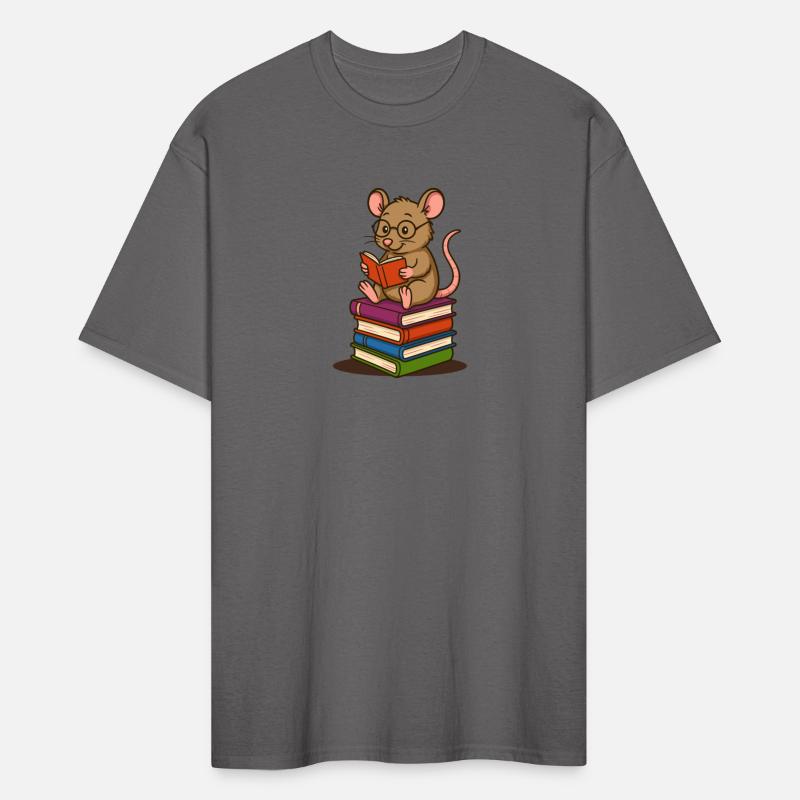 Bookworm with Glasses and Stack of Books