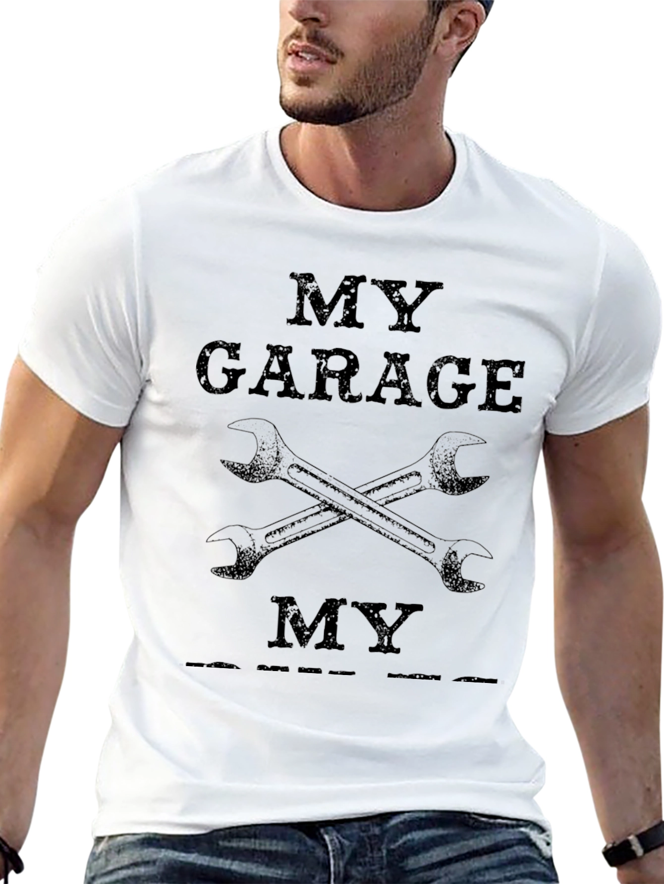 My Garage My Rules Black Graphic T-Shirt
