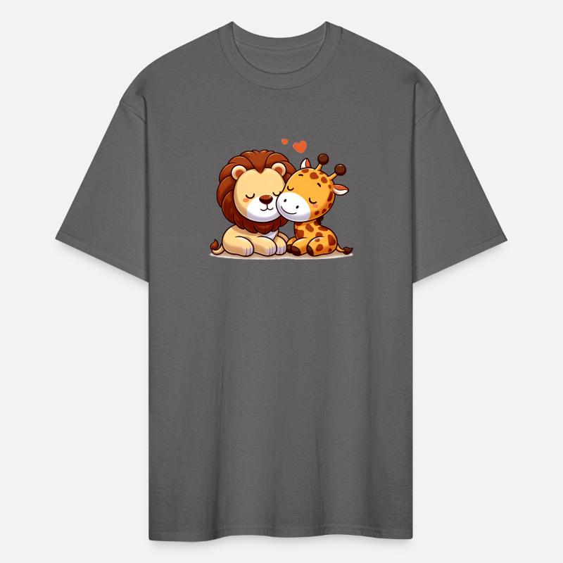Cuddling Lion And Giraffe In Love