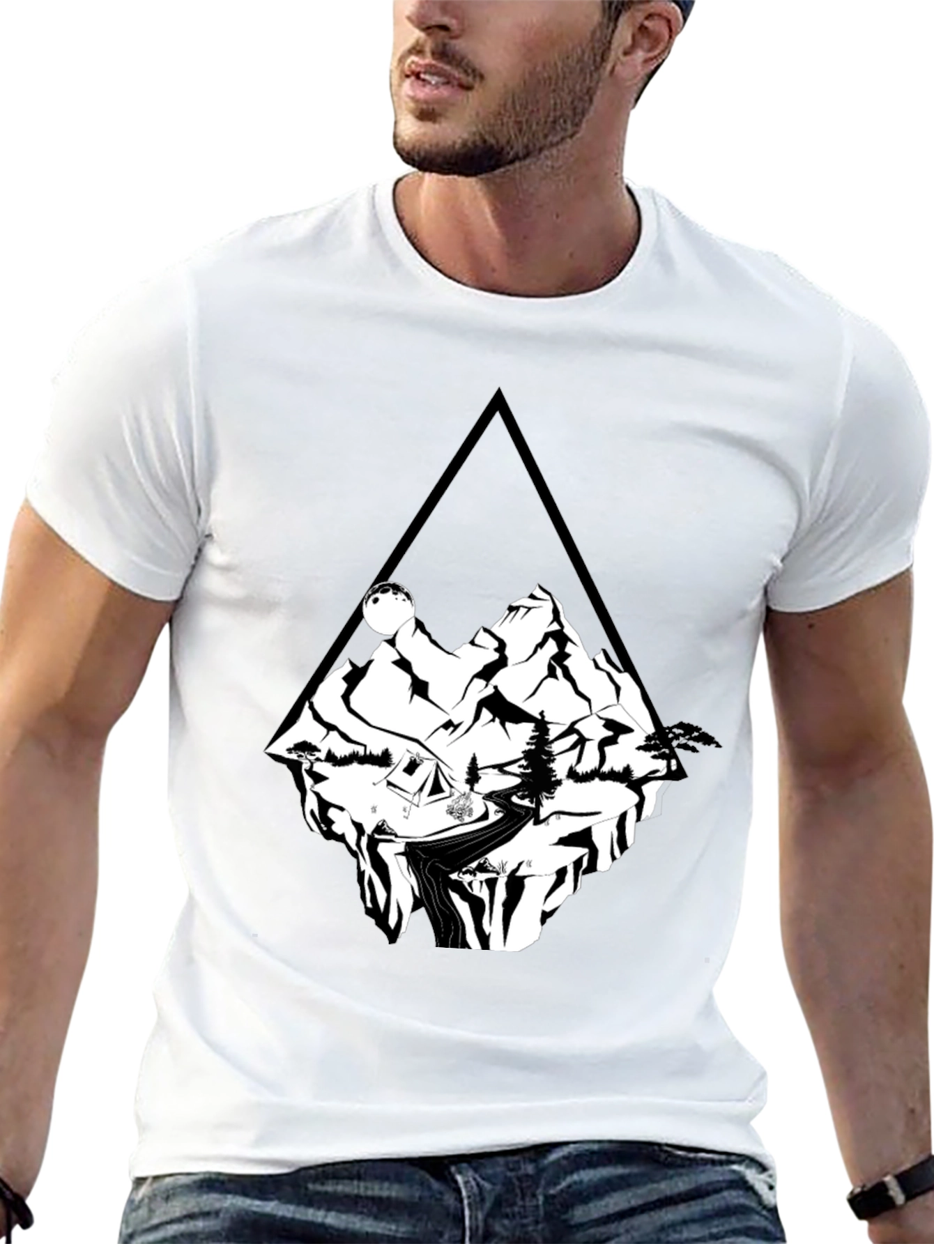 Mountain Adventure T-Shirt - Black Cotton Tee