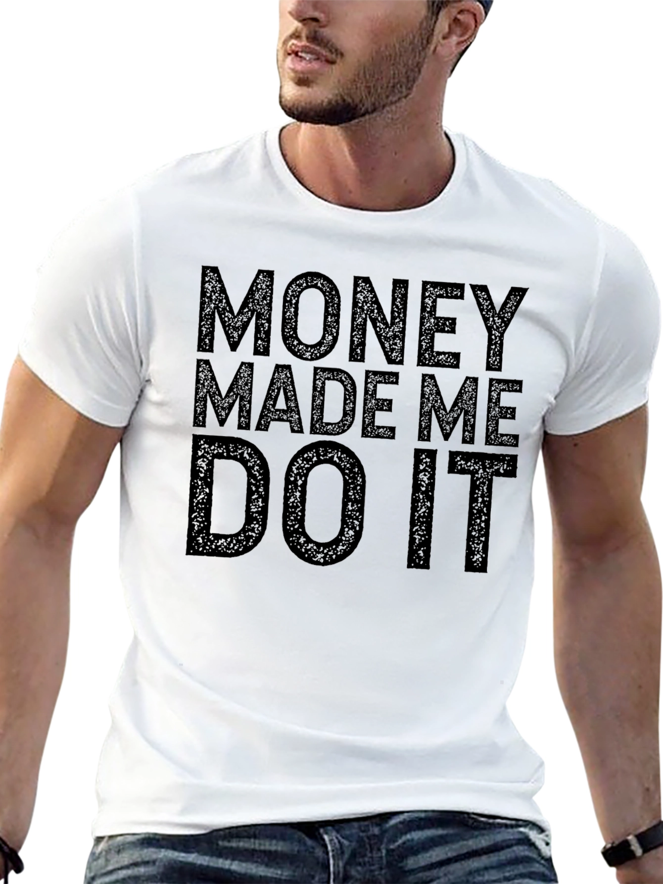 Money Made Me Do It Graphic Tee - Black