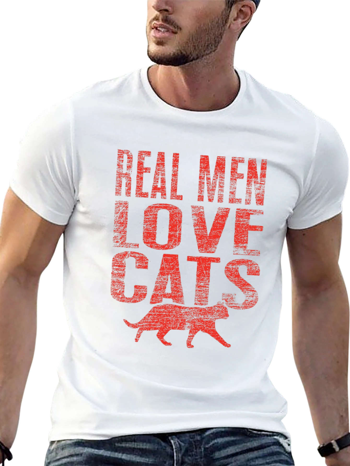Real Men Love Cats T-Shirt Black