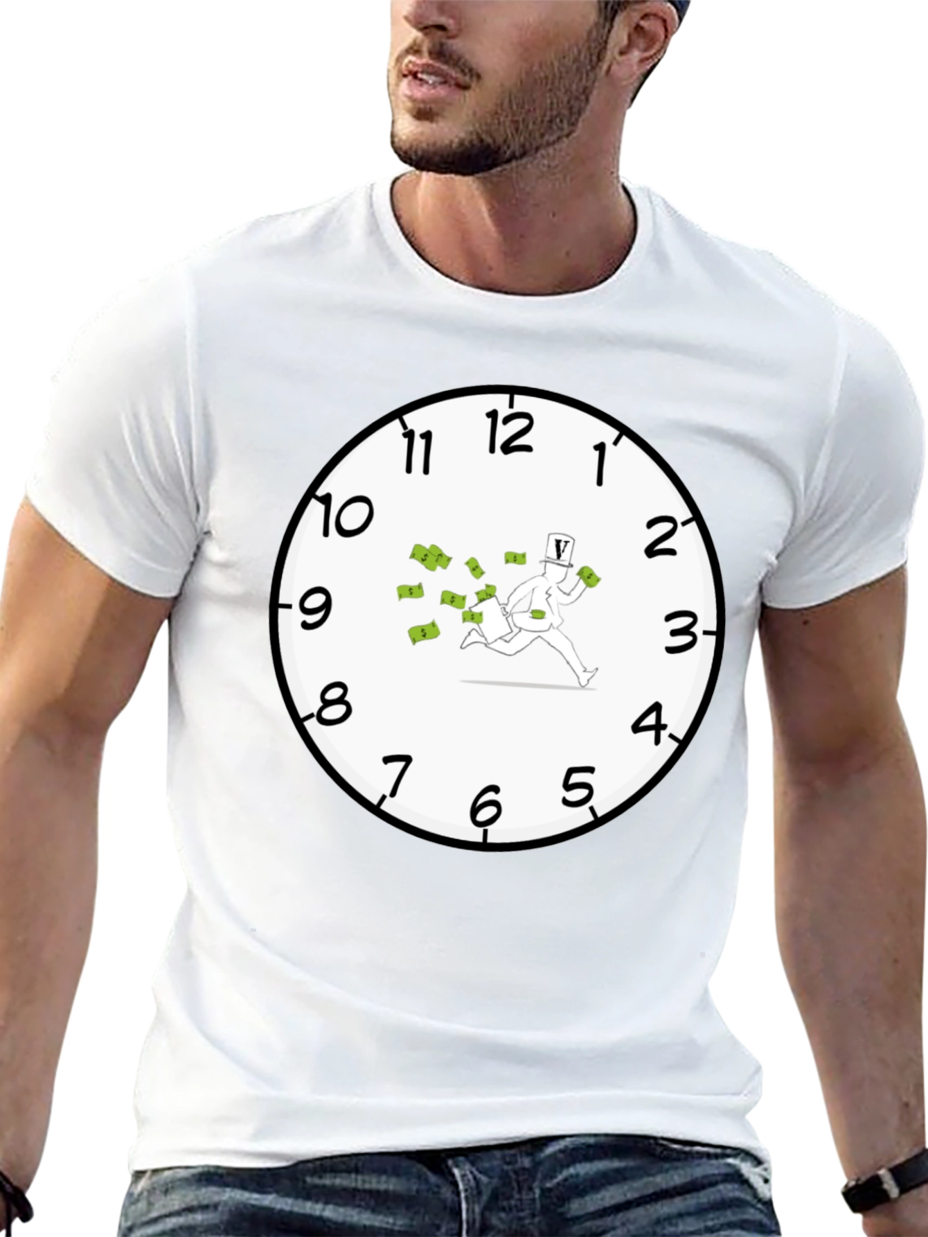 Time is Money Graphic Tee - Black Cotton T-Shirt