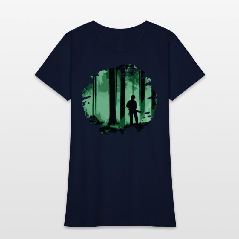 Forestry worker in forest (Green)