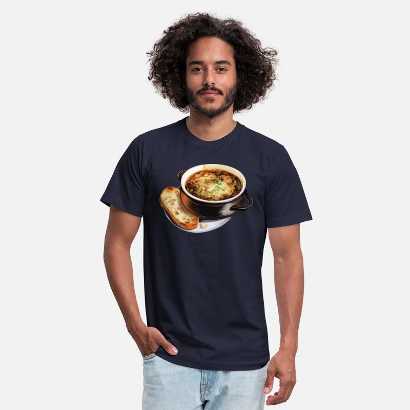 French Onion Soup Served A Slice Of Baguette
