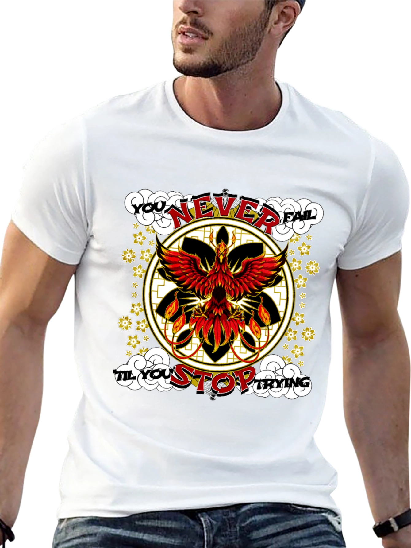 Phoenix Graphic Tee - Never Fail Motivational Shirt