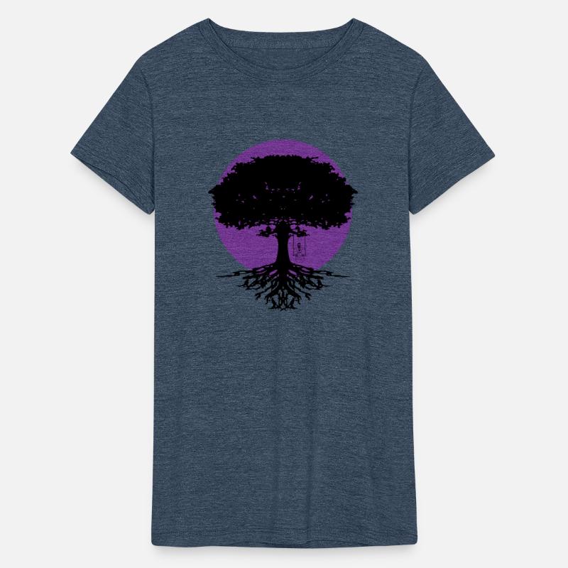 Girl swinging on a tree