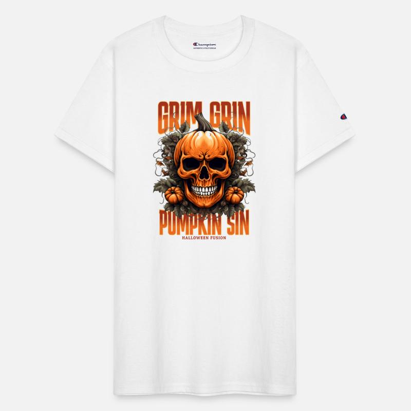 Grim Grin Pumpkin Sin Halloween Skull