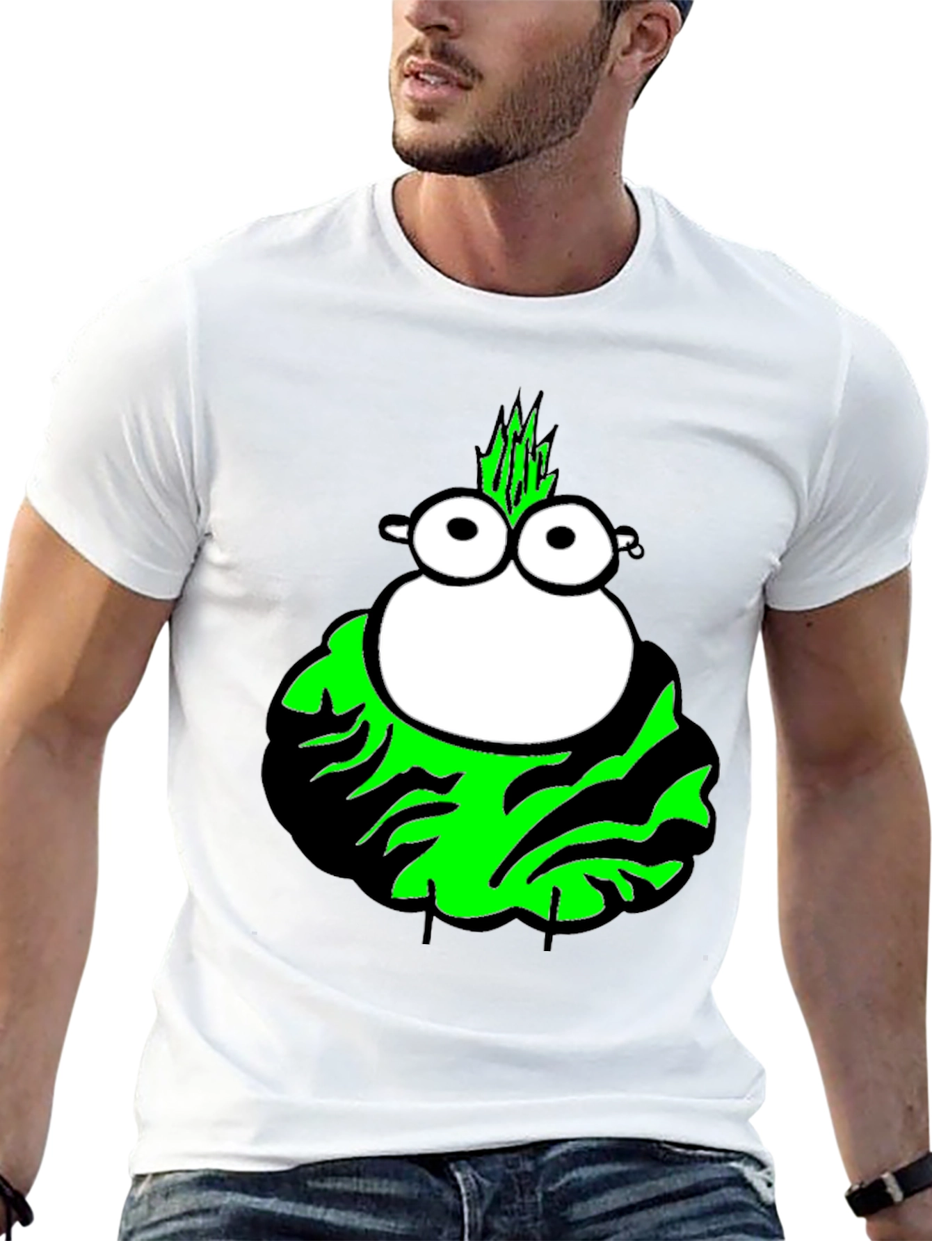 Funky Cartoon Character Black T-Shirt