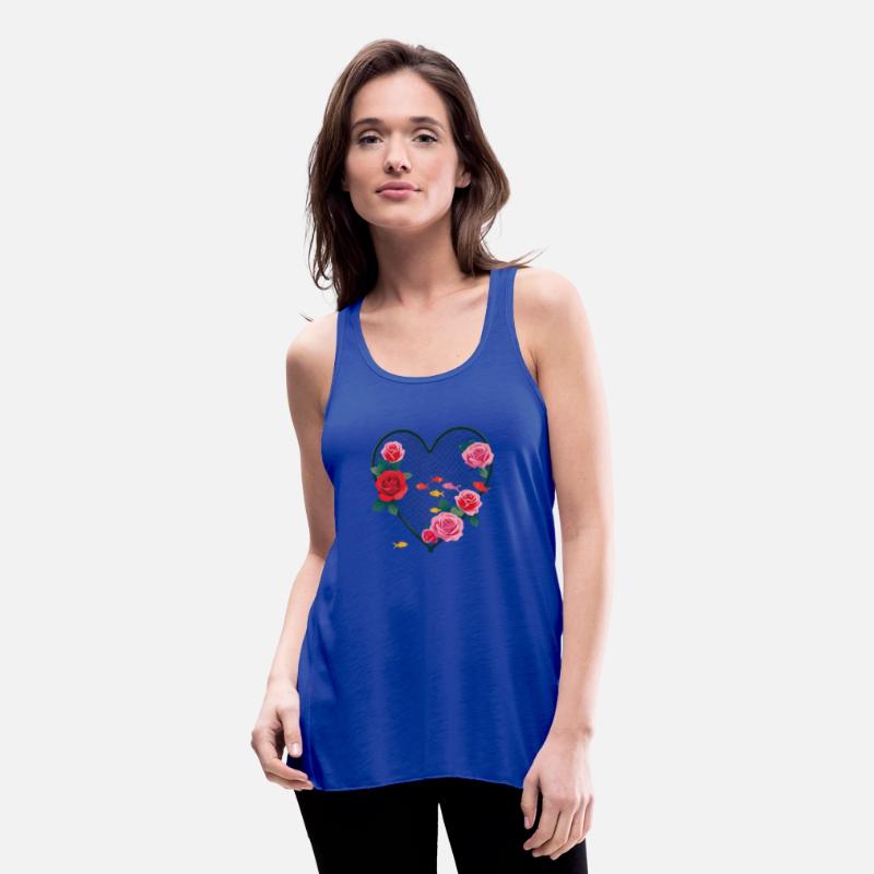 Heart Net with Roses & Colorful Fish